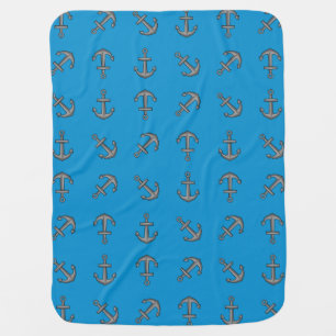 Cartoon Boat Anchor Set Baby Blanket