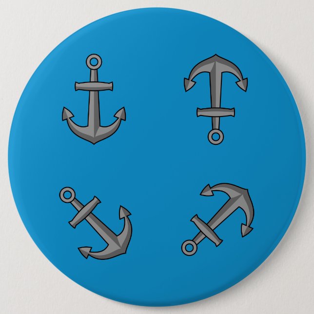 Cartoon Boat Anchor Set Button (Front)