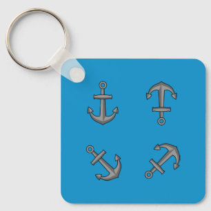 Cartoon Boat Anchor Set Keychain