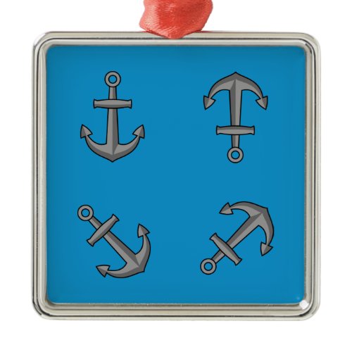 Cartoon Boat Anchor Set Metal Ornament