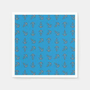 Cartoon Boat Anchor Set Napkins