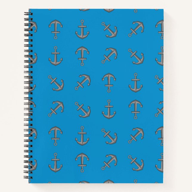 Cartoon Boat Anchor Set Notebook (Front)
