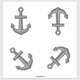 Cartoon Boat Anchor Set Sticker