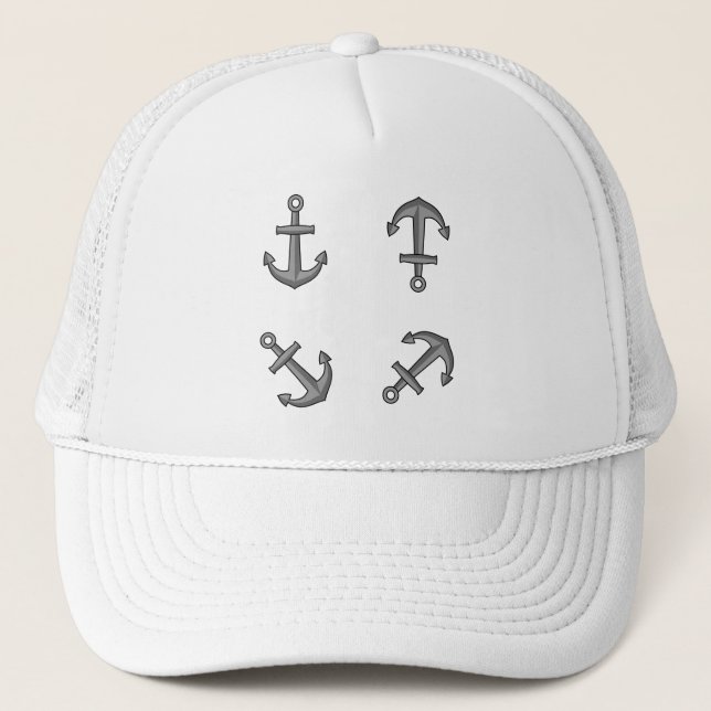 Cartoon Boat Anchor Set Trucker Hat (Front)