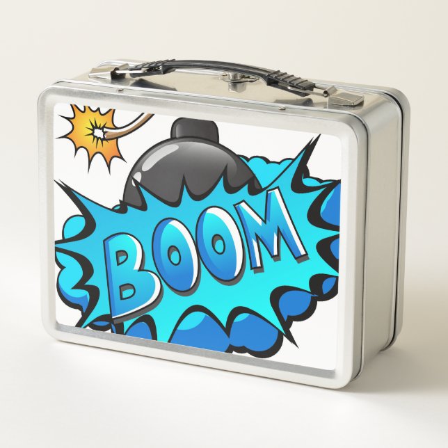 Cartoon Bomb Comic Style Metal Lunch Box (Back)