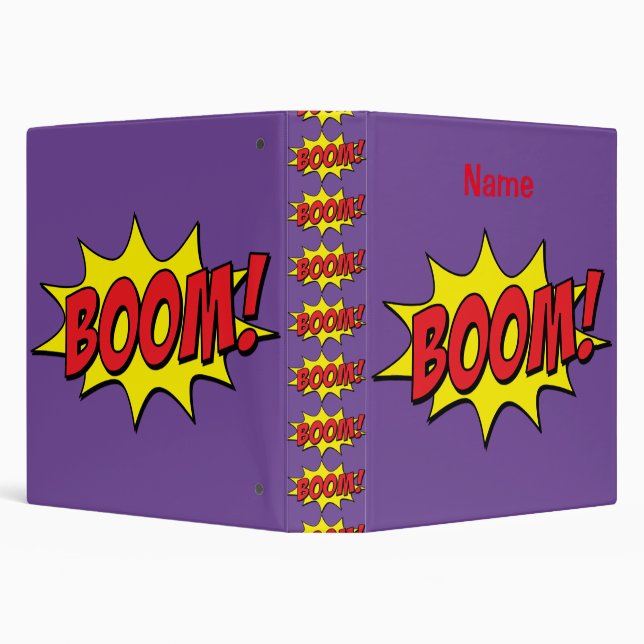 Cartoon Boom Thunder_Cove 3 Ring Binder (Background)