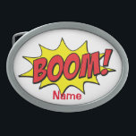Cartoon Boom Thunder_Cove Belt Buckle<br><div class="desc">Classic cartoon type explosion effect,  customize with your own greeting,  name,  message,  etc</div>