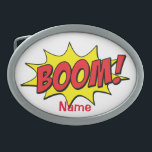 Cartoon Boom Thunder_Cove Belt Buckle<br><div class="desc">Classic cartoon type explosion effect,  customize with your own greeting,  name,  message,  etc</div>