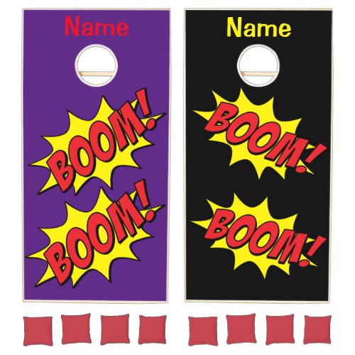 Cartoon Boom Thunder_Cove  Cornhole Set