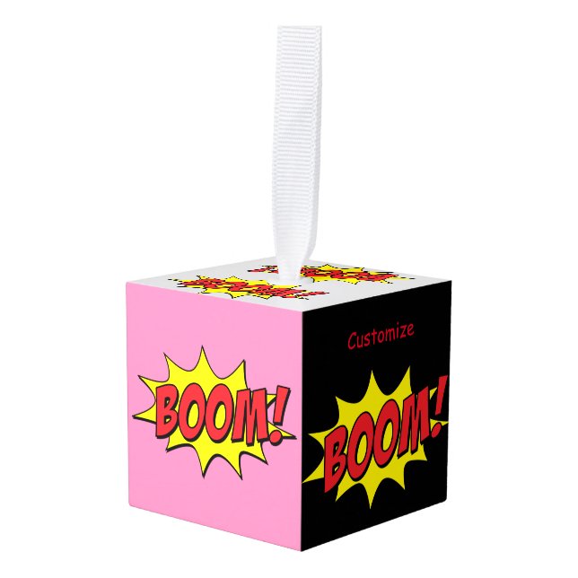 Cartoon Boom Thunder_Cove Cube Ornament (Front Angled)