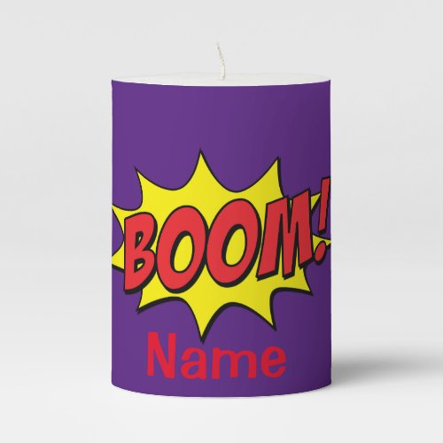 Cartoon Boom Thunder_Cove Pillar Candle