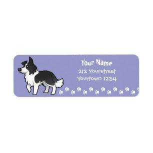 Cartoon Border Collie Label
