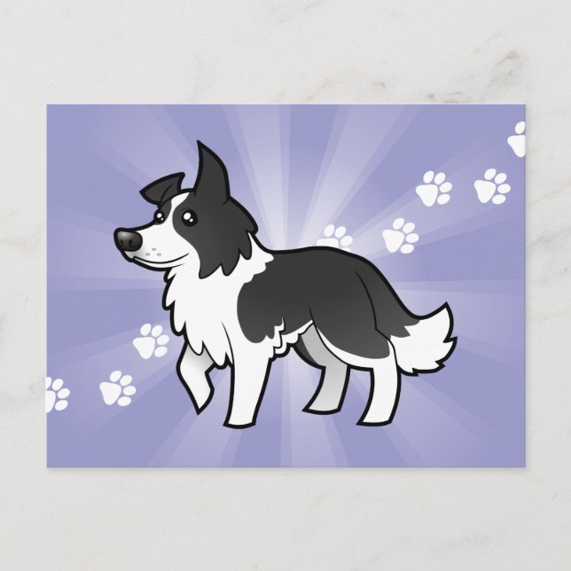 Cartoon Border Collie Postcard (Front)