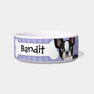 Cartoon Boston Terrier Bowl