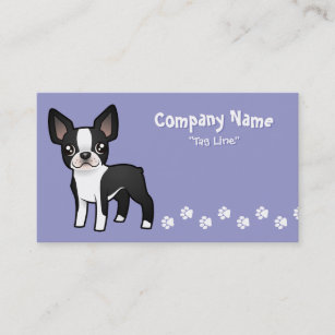 Cartoon Boston Terrier Business Card