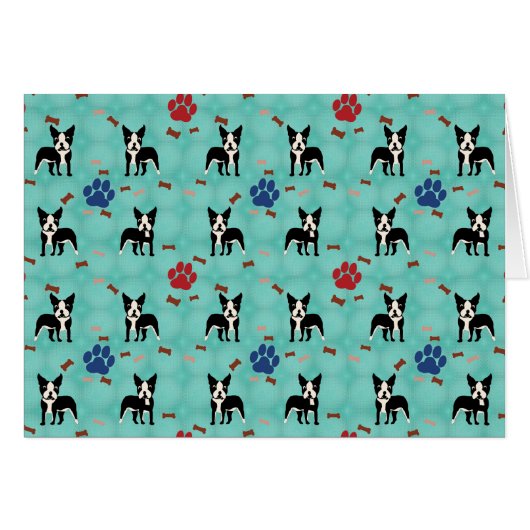 Cartoon Boston Terrier Cards (Front Horizontal)