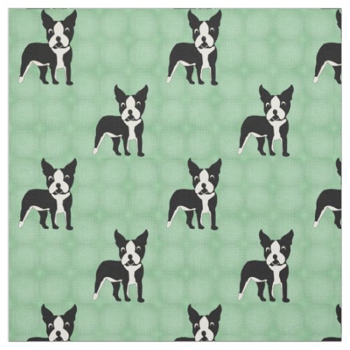 Cartoon Boston Terrier Fabric