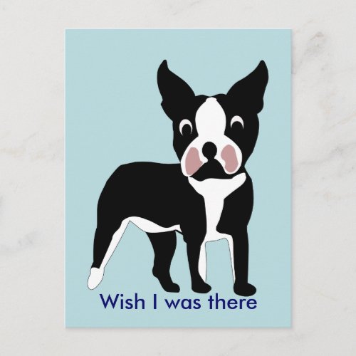 Cartoon Boston Terrier Postcard