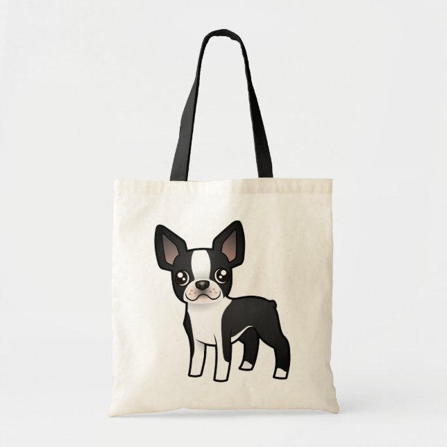 Cartoon Boston Terrier Tote Bag (Front)