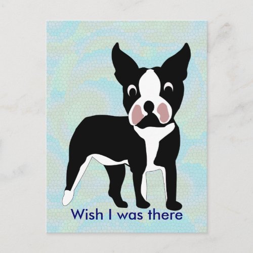 Cartoon Boston Terrier v11 Postcard