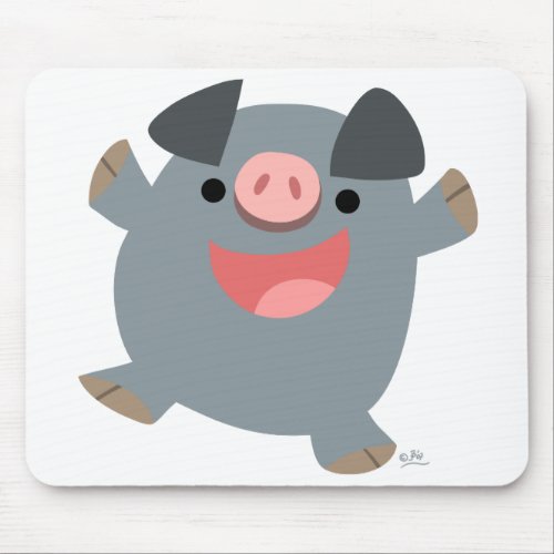 Cartoon Bouncy Pig mousepad