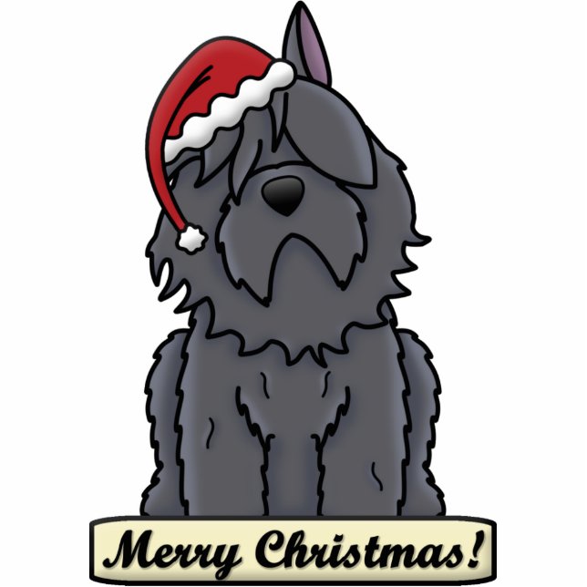 Cartoon Bouvier des Flandres Christmas Ornament (Front)