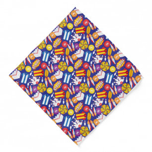 Cartoon Bowling Balls and Pins Sports Themed Bandana