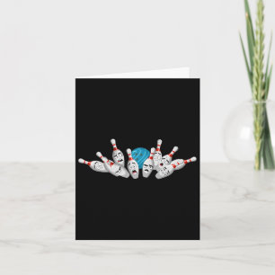 Cartoon Bowling Scared Bowling Pins Funny Sport Bo Card