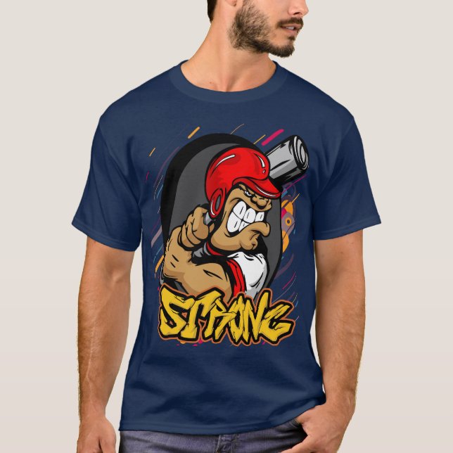 Cartoon Boxer Graphic T-Shirt (Front)