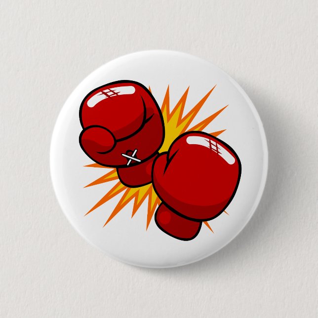 Cartoon Boxing Gloves Pinback Button (Front)