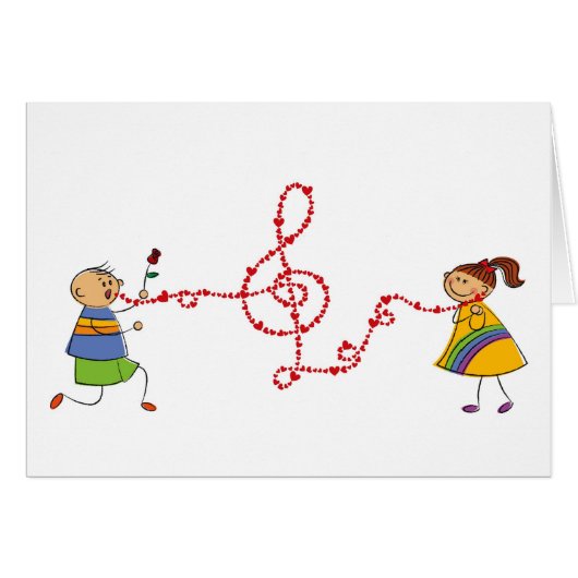 Cartoon Boy Girl Cute Love Song Serenade Proposal (Front Horizontal)