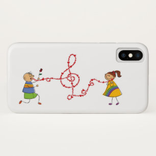Cartoon Boy Girl Cute Love Song Serenade Proposal iPhone X Case