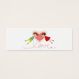 Cartoon Boy Love Girl Whimsical Wedding Favor Tags