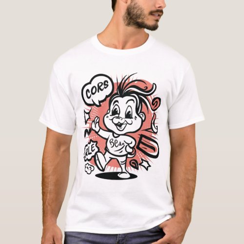 Cartoon Boy T_shirt design