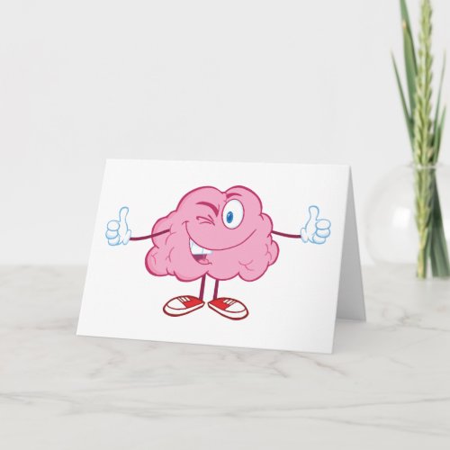 Cartoon Brain Character Greeting Cards