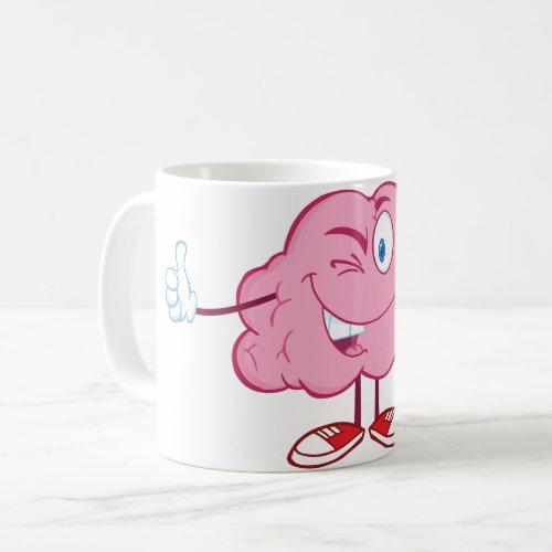 Cartoon Brain Character Mug