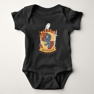 Cartoon Brave Gryffindor Crest Baby Bodysuit