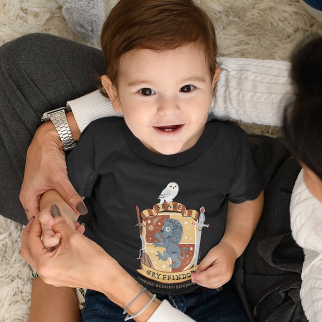 Cartoon Brave Gryffindor Crest Baby T-Shirt (Creator Uploaded)