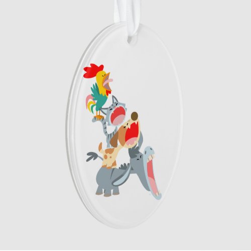 Cartoon Bremen Town Musicians Acrylic Ornament