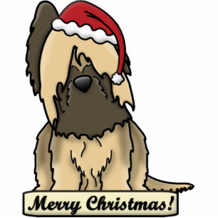 Cartoon Briard Christmas Ornament