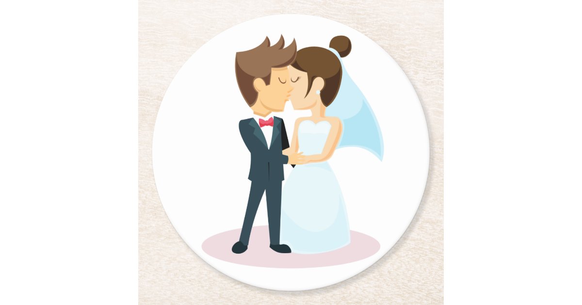 bride and groom kissing clipart