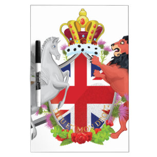 Cartoon British Royal Crest Dry-Erase Board