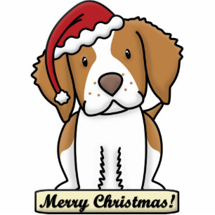 Cartoon Brittany Spaniel Christmas Ornament
