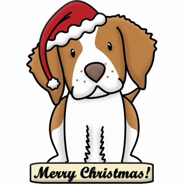 Cartoon Brittany Spaniel Christmas Ornament (Front)