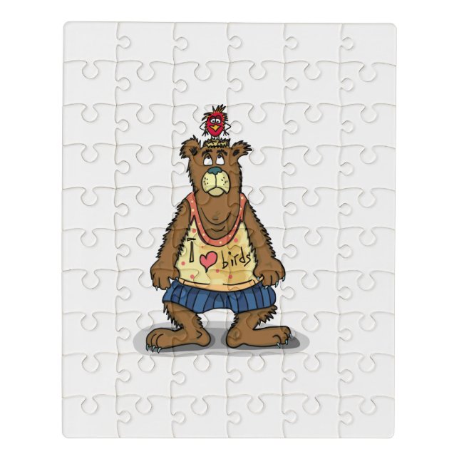 Cartoon Brown bear standing on his back feet Jigsaw Puzzle (Puzzle Vertical)