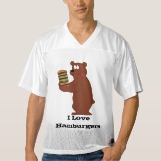 Cartoon Brown Bear With Huge Hamburger T-Shirt