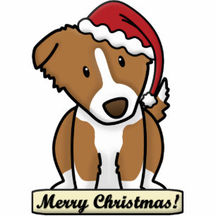 Cartoon Brown Border Collie Christmas Ornament