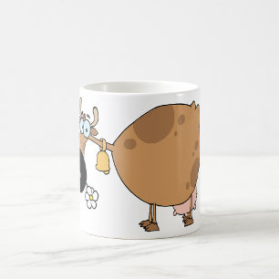 Cartoon Brown Cow Coffee Mug