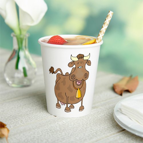 Cartoon Brown Cow Paper Cups