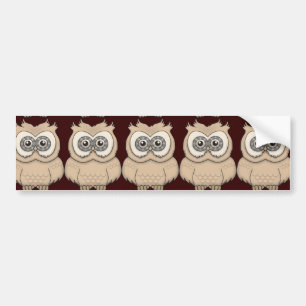 Cartoon Brown Owl Bumper Sticker
